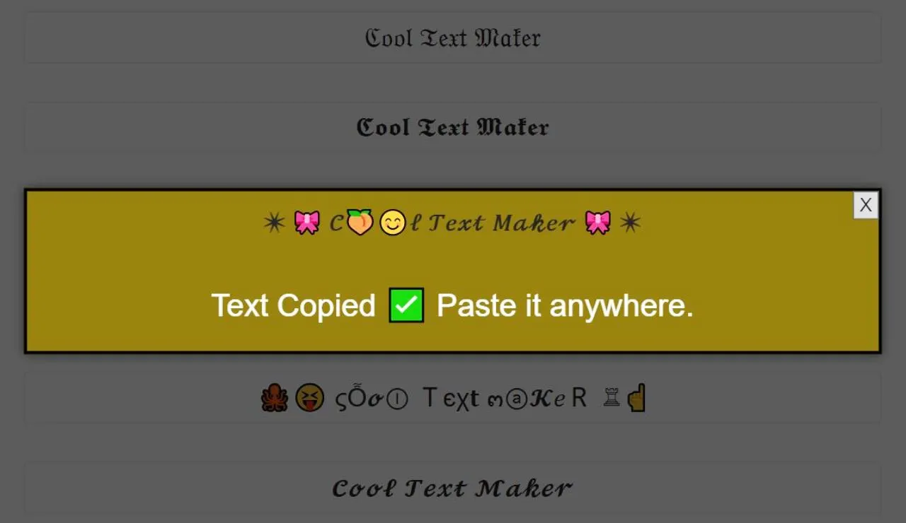 Cool Text Maker Copy and Paste Online